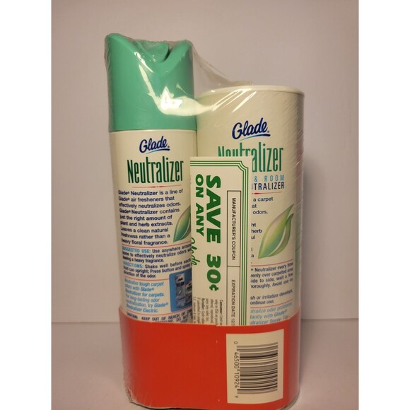 Glade Neutralizer Spray & Carpet Room Odor NEW SEALED 1995 NOS Deodorizer Combo - Picture 4 of 8